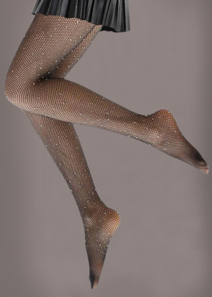 Crystal Black Fishnet Tights - Concordia Style Boutique