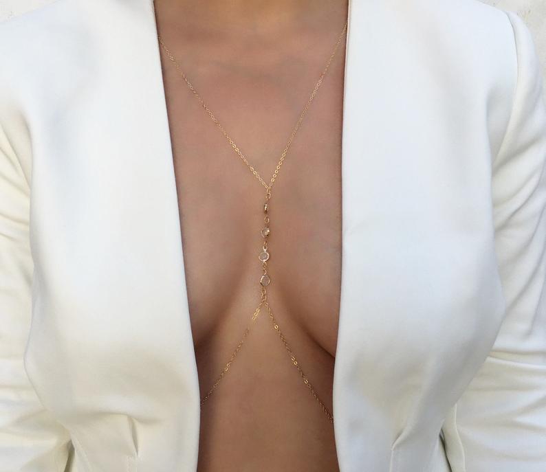 CRYSTAL BODY CHAIN (ADJUSTABLE) - Concordia Style Boutique