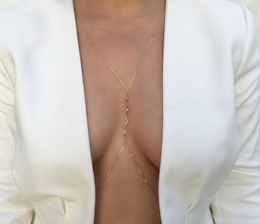 CRYSTAL BODY CHAIN (ADJUSTABLE) - Concordia Style Boutique