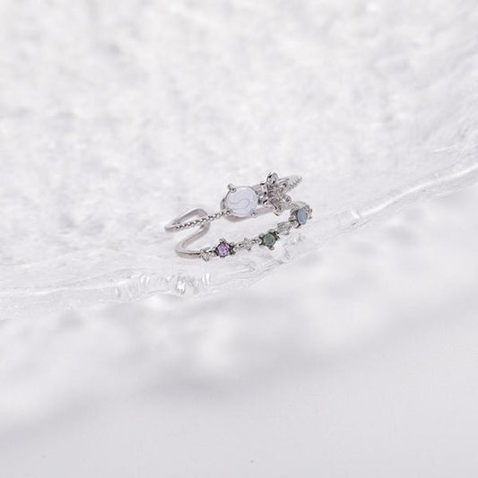 CRYSTAL FLOWER RING (ADJUSTABLE) - Concordia Style Boutique