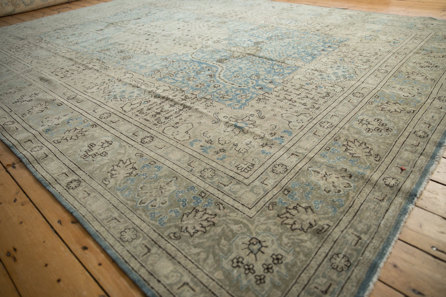 9x12.5 Vintage Distressed Tabriz Carpet