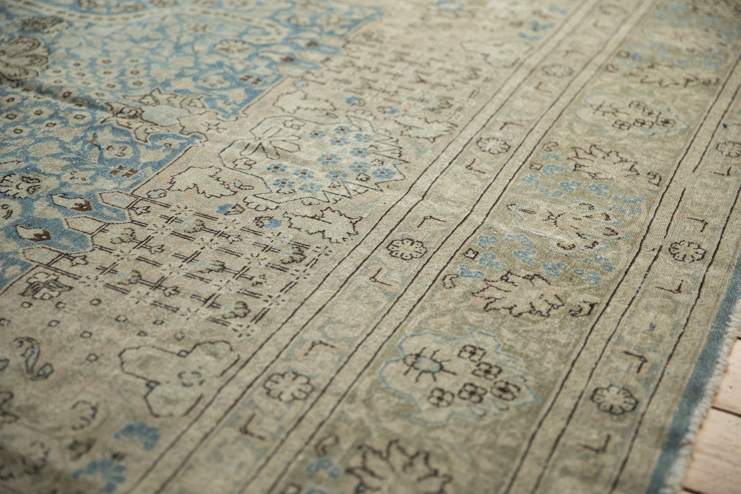 9x12.5 Vintage Distressed Tabriz Carpet