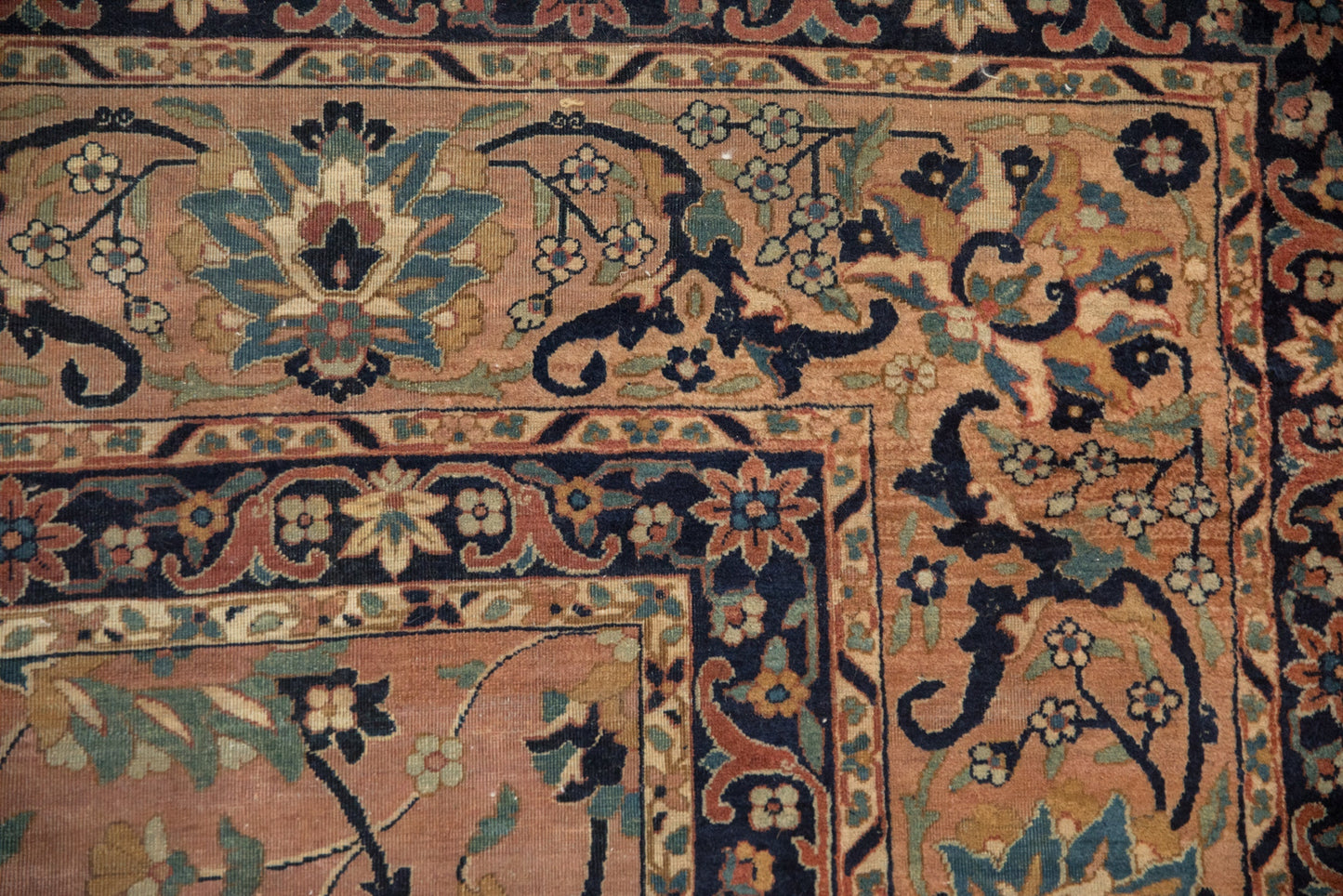 9x11.5 Antique Tea Washed Kerman Carpet