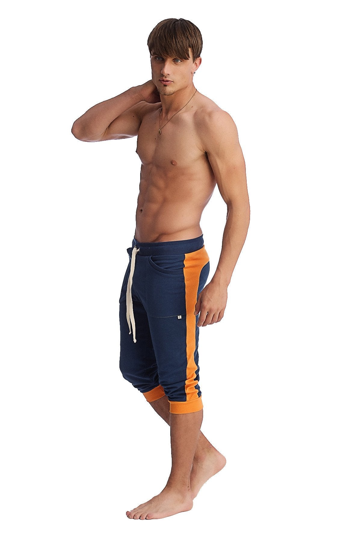 Cuffed Yoga Pants (Royal Blue & Orange) - Concordia Style Boutique