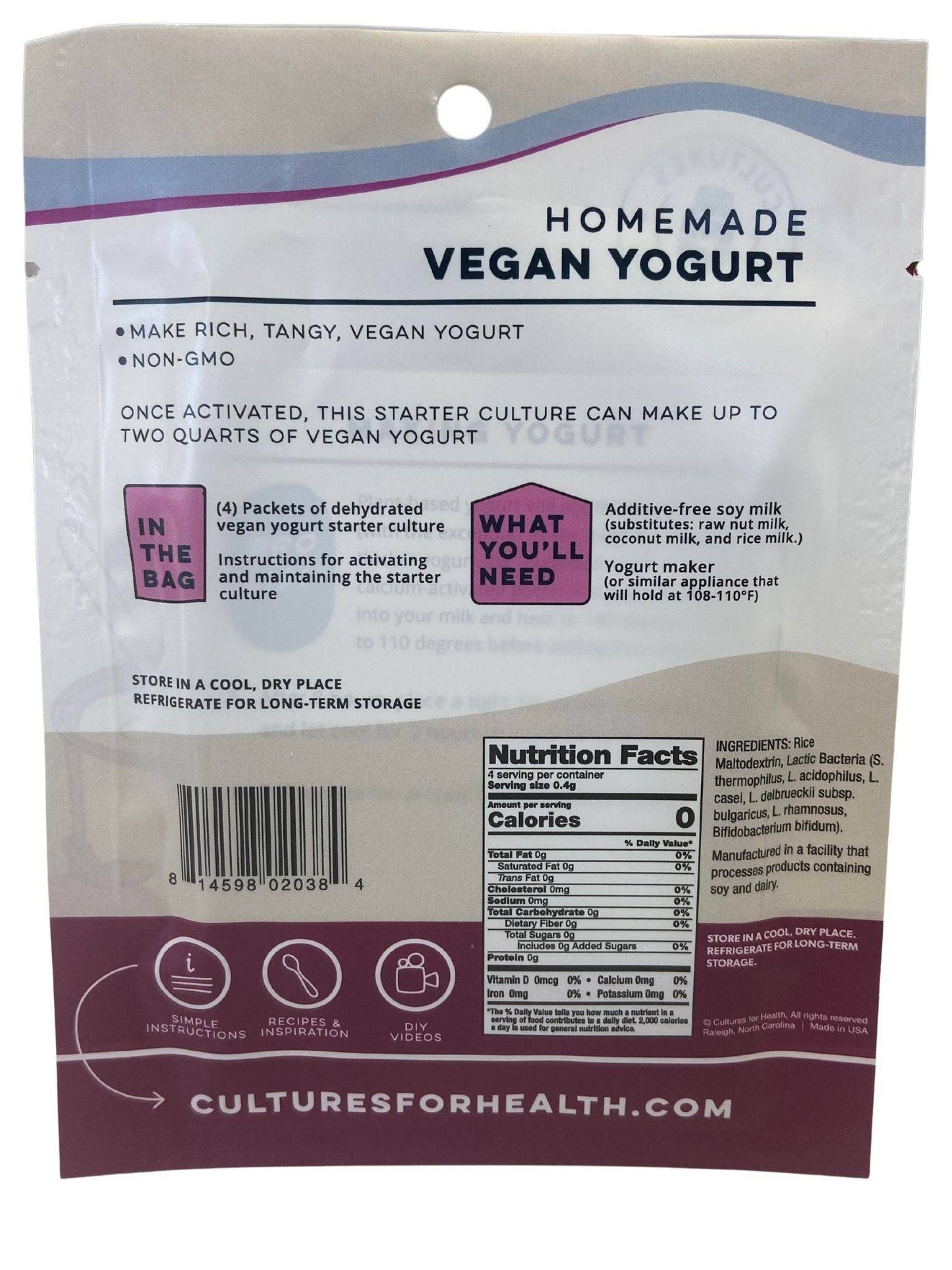 Starter Culture, Yogurt, Vegan - Concordia Style Boutique