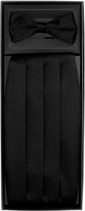 Vittorio Farina Men's Satin Cummerbund, Bow Tie and Pocket Square Set in Gift Box - Concordia Style Boutique