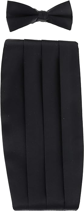 Vittorio Farina Men's Satin Cummerbund, Bow Tie and Pocket Square Set in Gift Box - Concordia Style Boutique