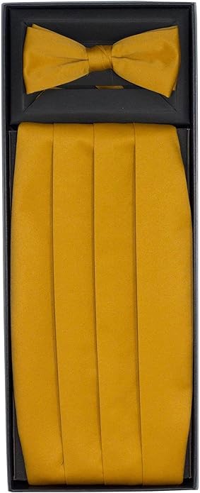 Vittorio Farina Men's Satin Cummerbund, Bow Tie and Pocket Square Set in Gift Box - Concordia Style Boutique
