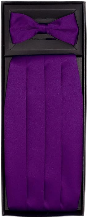 Vittorio Farina Men's Satin Cummerbund, Bow Tie and Pocket Square Set in Gift Box - Concordia Style Boutique