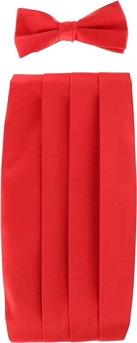 Vittorio Farina Men's Satin Cummerbund, Bow Tie and Pocket Square Set in Gift Box - Concordia Style Boutique