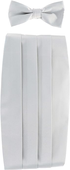 Vittorio Farina Men's Satin Cummerbund, Bow Tie and Pocket Square Set in Gift Box - Concordia Style Boutique