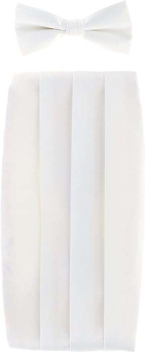 Vittorio Farina Men's Satin Cummerbund, Bow Tie and Pocket Square Set in Gift Box - Concordia Style Boutique