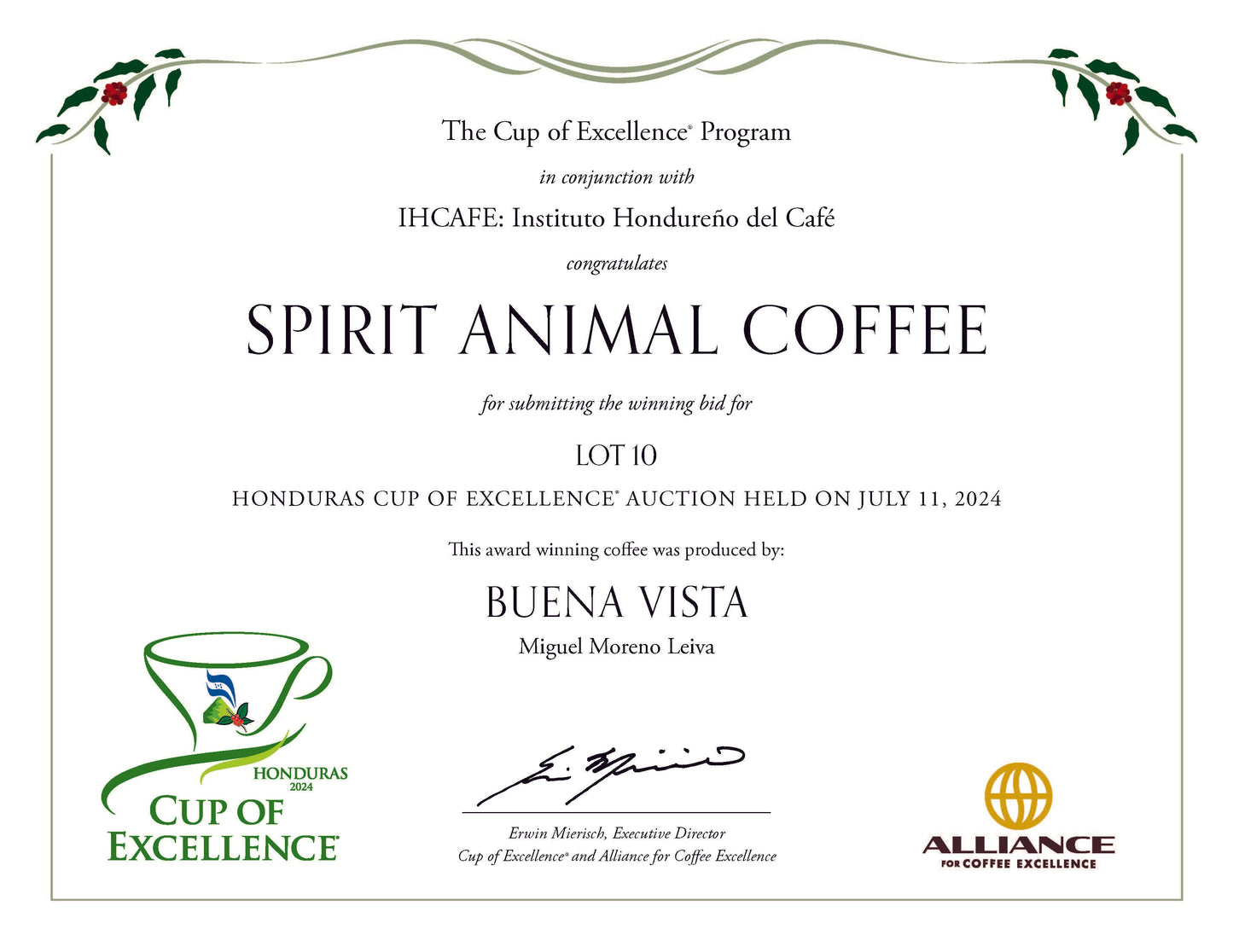 Cup Of Excellence Coffee For Sale: Honduras Geisha - Ranked #10 Best - Concordia Style Boutique
