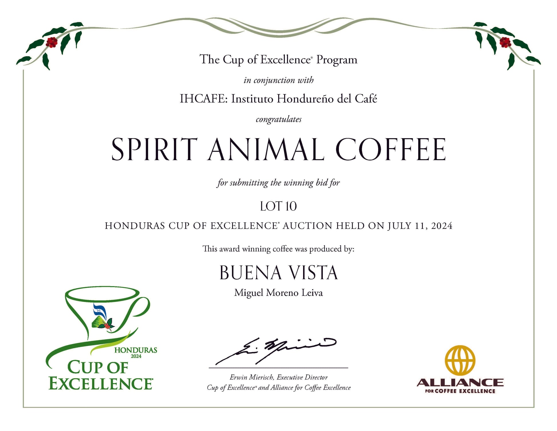 Cup Of Excellence Coffee For Sale: Honduras Geisha - Ranked #10 Best - Concordia Style Boutique