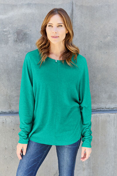 Double Take Full Size Round Neck Long Sleeve T-Shirt - Concordia Style Boutique