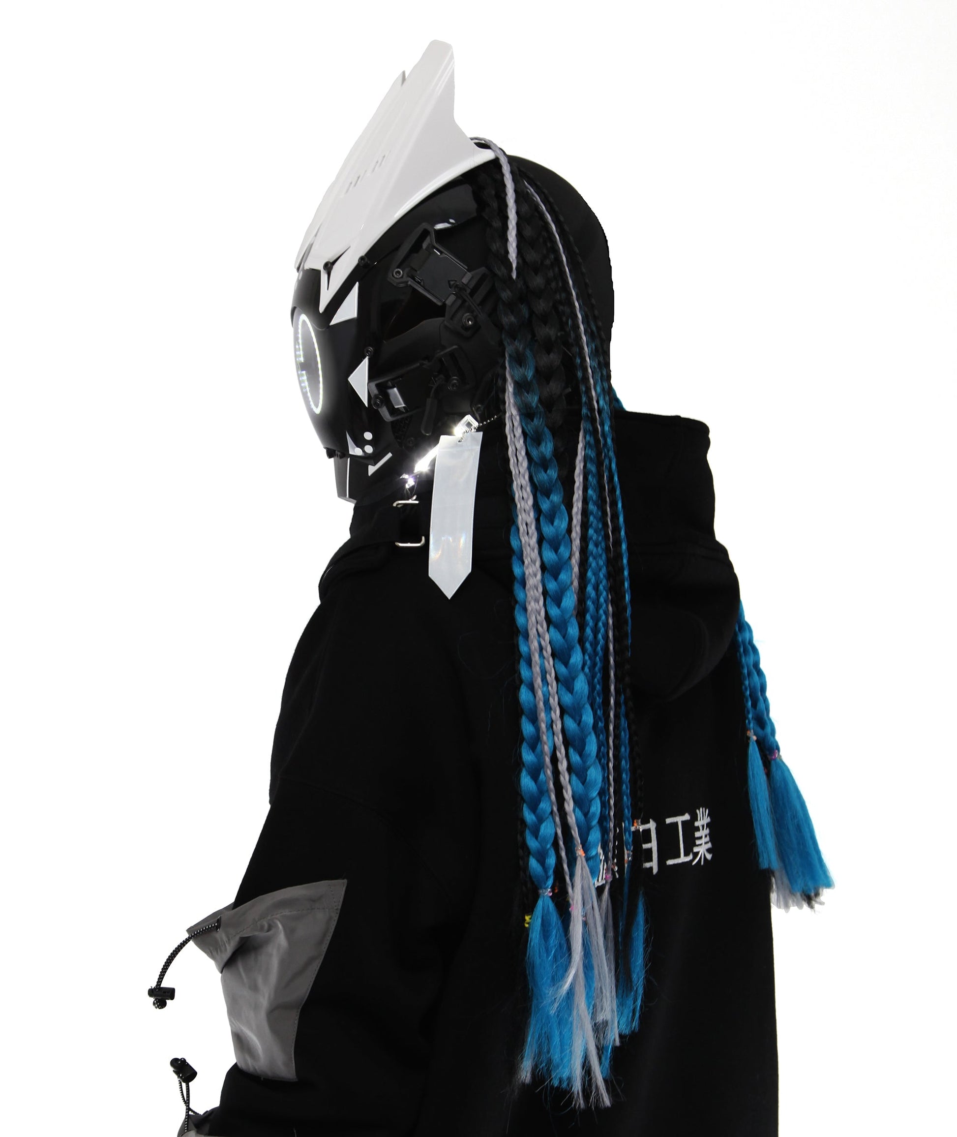 D-Ci White Tech Mask (With Braids) - Concordia Style Boutique