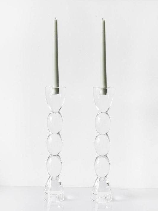 14” Oval Tealight Compatible Candlesticks