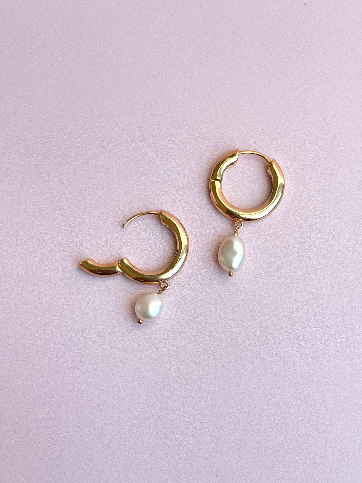 Chunky Pearl Hoops - Concordia Style Boutique