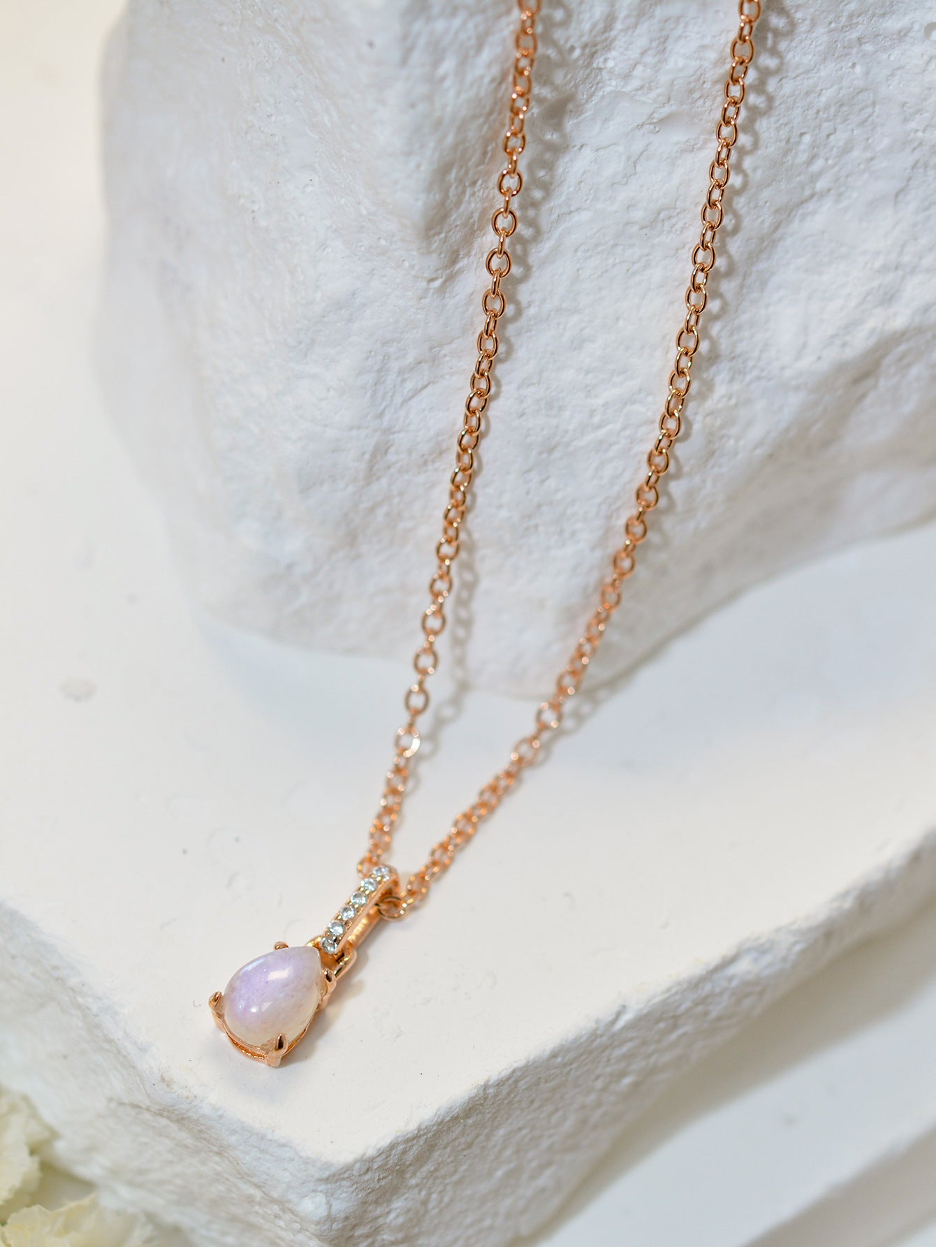 Moonstone Teardrop Pendant Necklace - Concordia Style Boutique