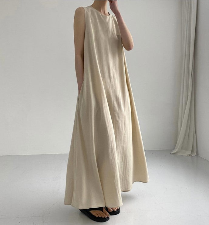 Long Loose Sleeveless  Cotton  Linen Dress - Premium Long Loose Sleeveless Cotton Linen Dre from Concordia Style Boutique - Just $17.97! Shop now at Concordia Style Boutique