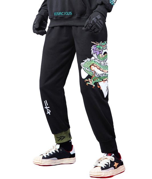 YEP6 Cloud Dragon Embroidery Sweatpants - Concordia Style Boutique