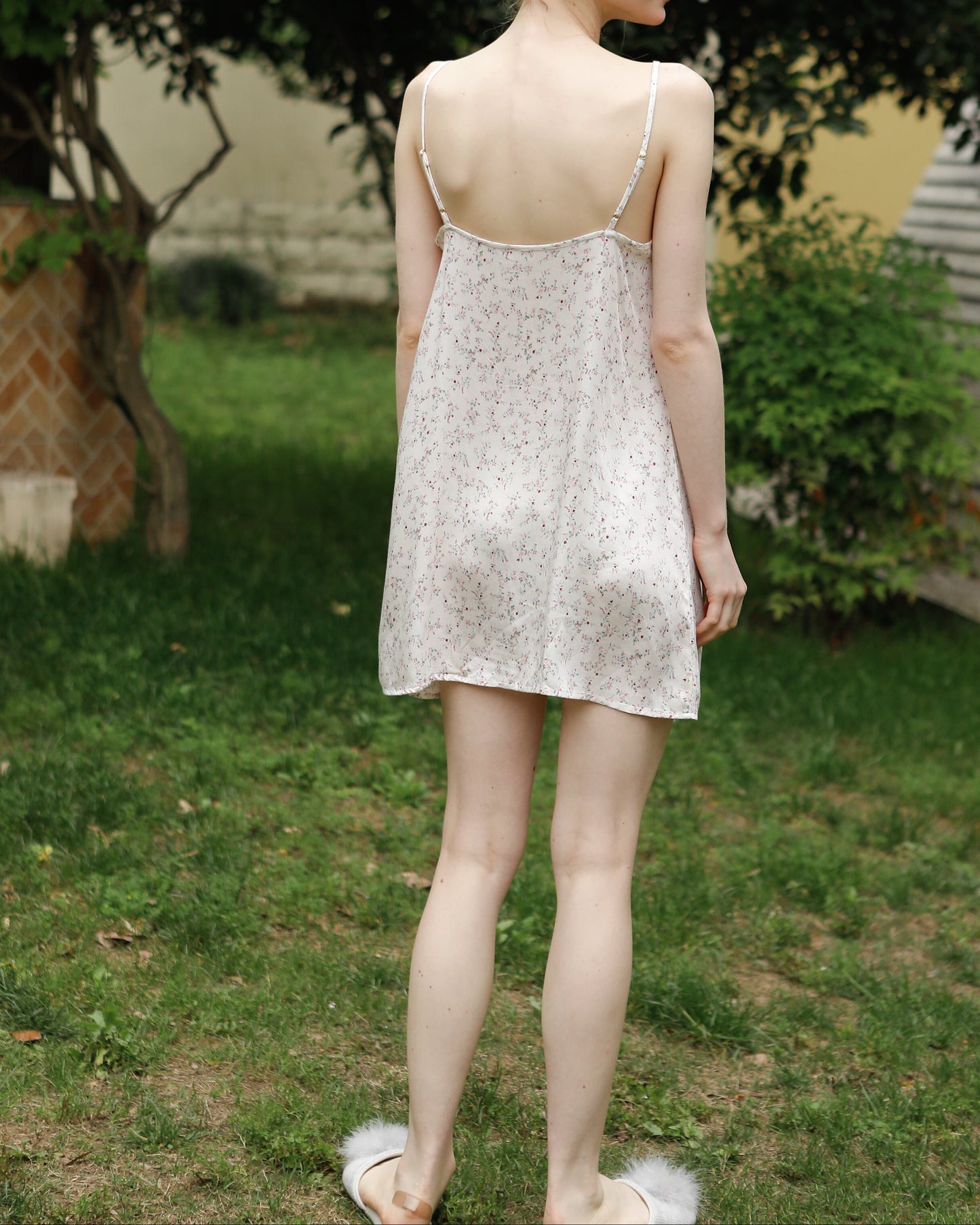 Fresh Floral Nightgown Pajama Dress / Pink Floral