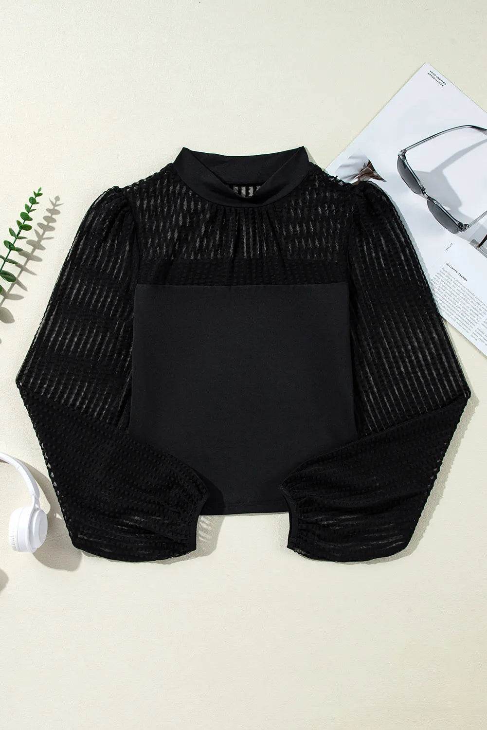Mock Neck Long Sleeve Blouse - Concordia Style Boutique
