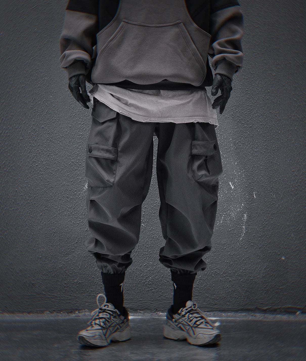 HiP42 Grey Techwear Joggers