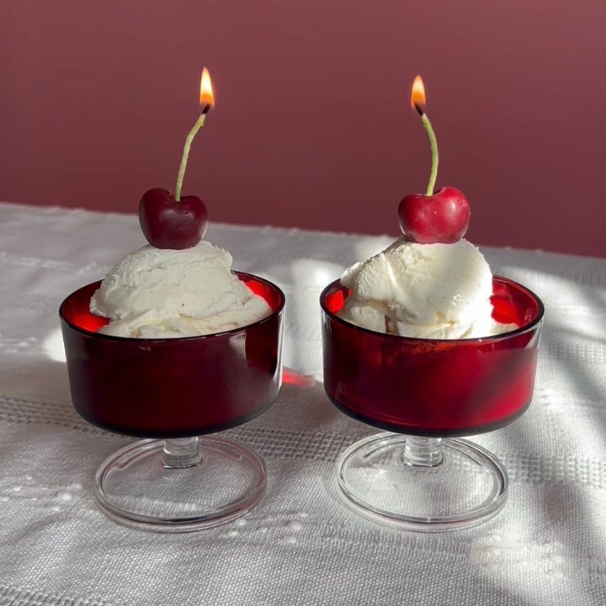 Dark Red Cherry Beeswax Candles - Concordia Style Boutique