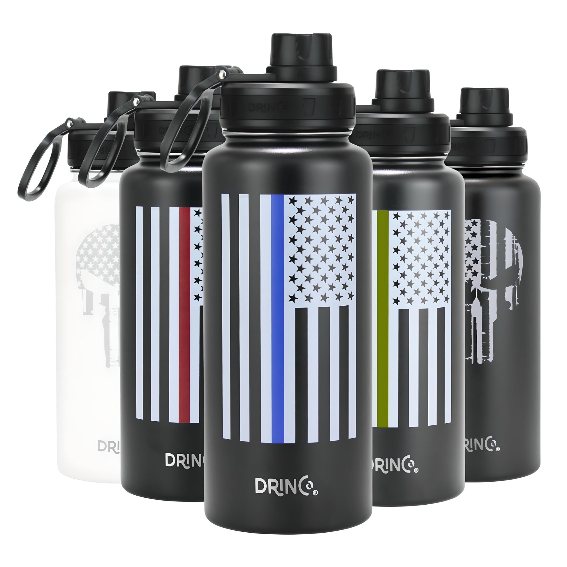 DRINCO® 32oz Stainless Steel Water Bottle-Thin Red-Black - Concordia Style Boutique