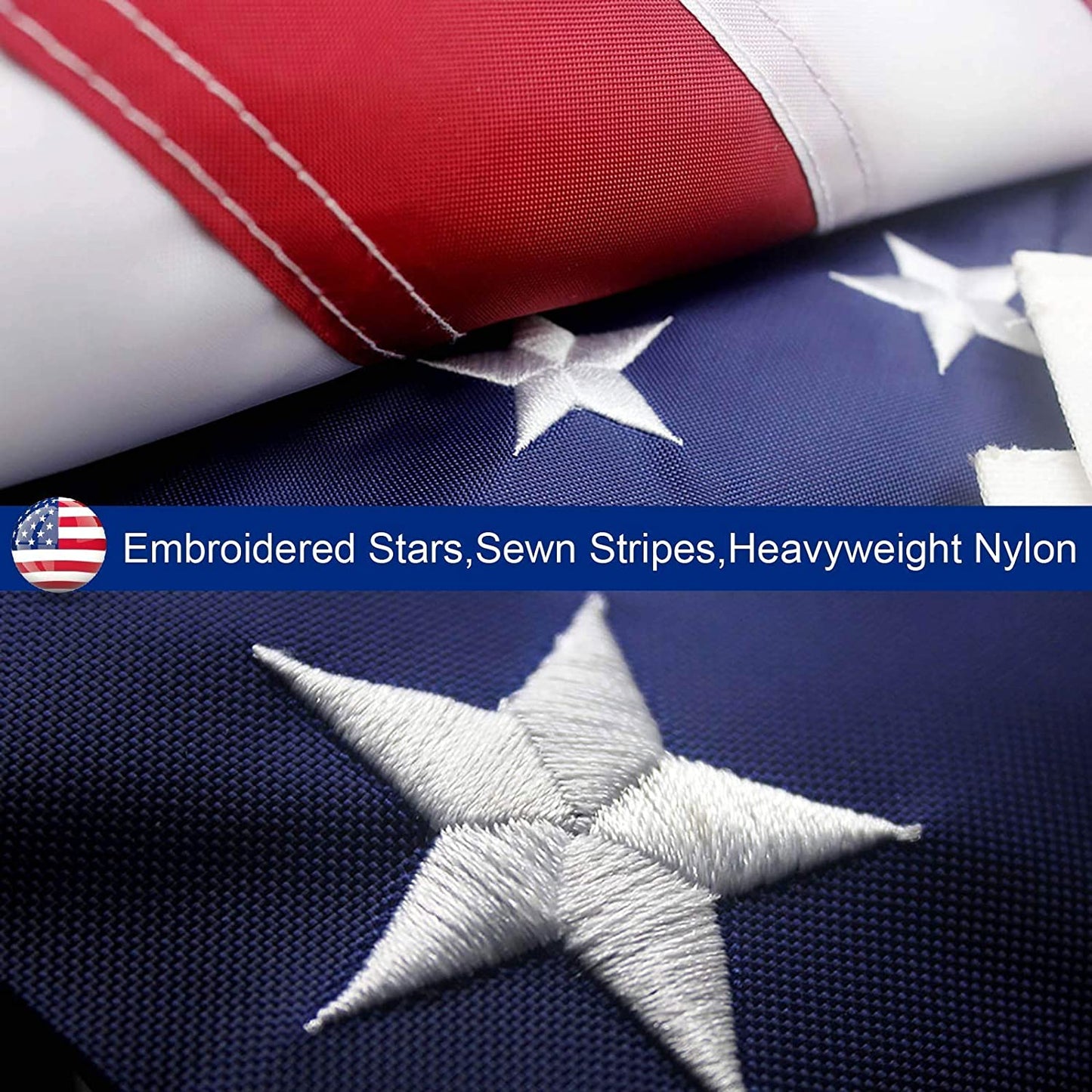 American Flag Outdoor Heavy Duty Embroidered Stars USA Flag - Concordia Style Boutique