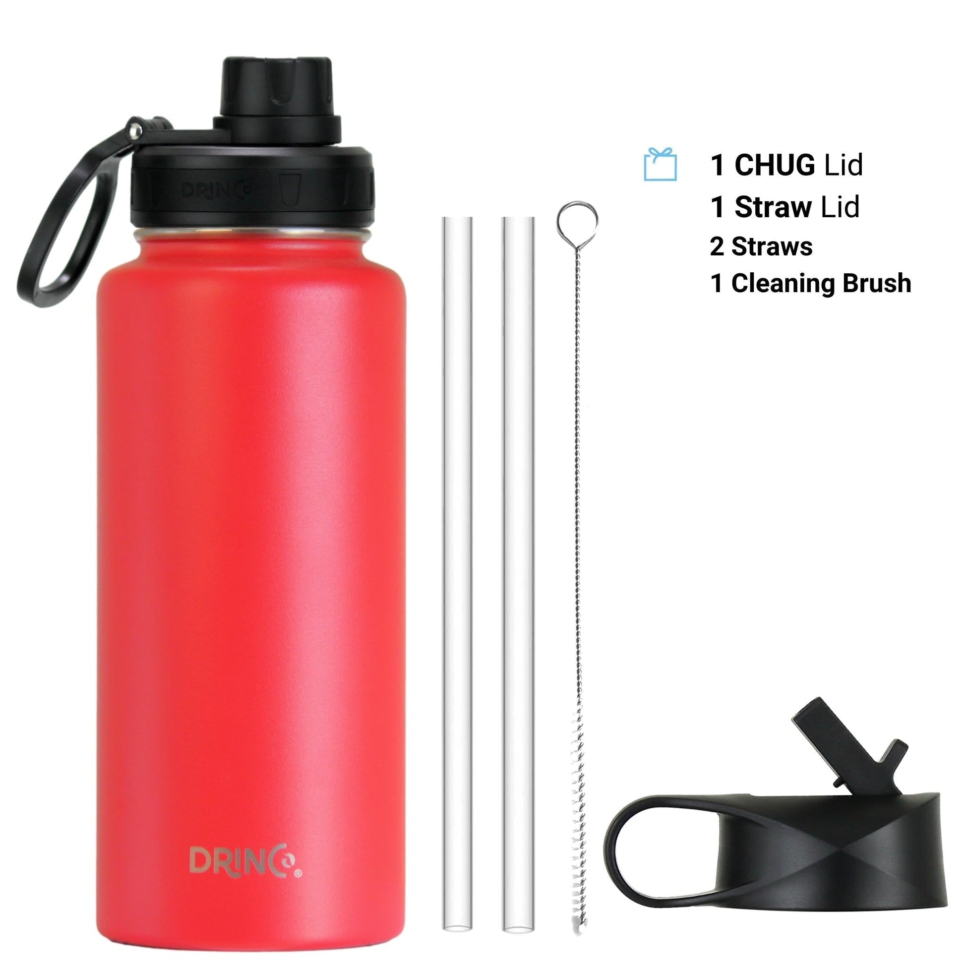 DRINCO® 32oz Stainless Steel Water Bottle - USA Flag-Barn Red - Concordia Style Boutique
