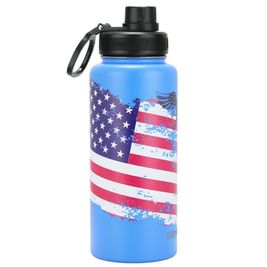 DRINCO® 32oz Stainless Steel Water Bottle-US Flag Color-Royal Blue - Concordia Style Boutique
