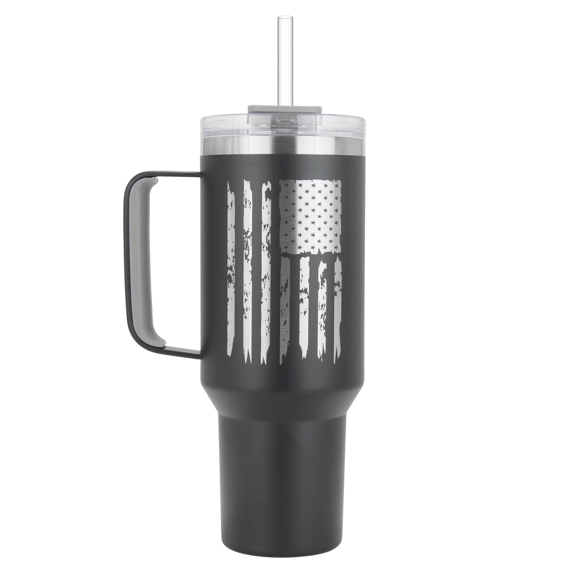 Drinco 40oz BugSur Tumbler with Handle (Black)-USA Flag - Concordia Style Boutique