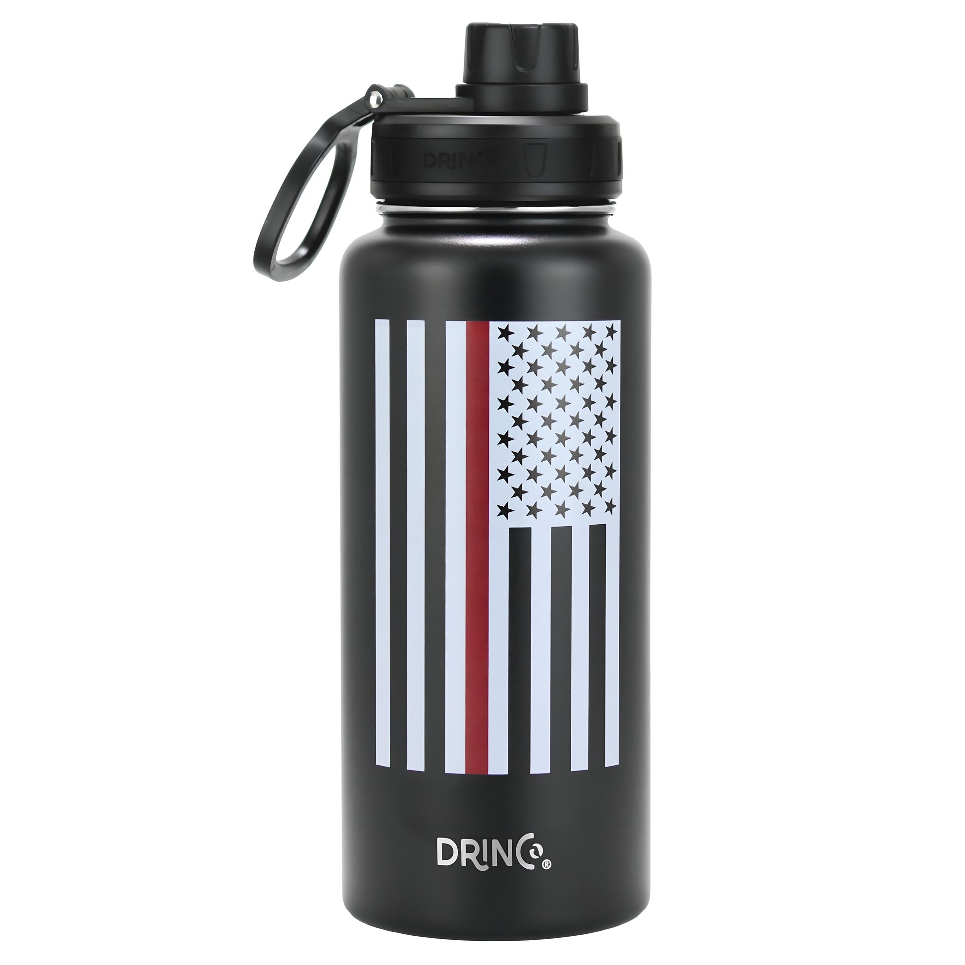 DRINCO® 32oz Stainless Steel Water Bottle-Thin Red-Black - Concordia Style Boutique