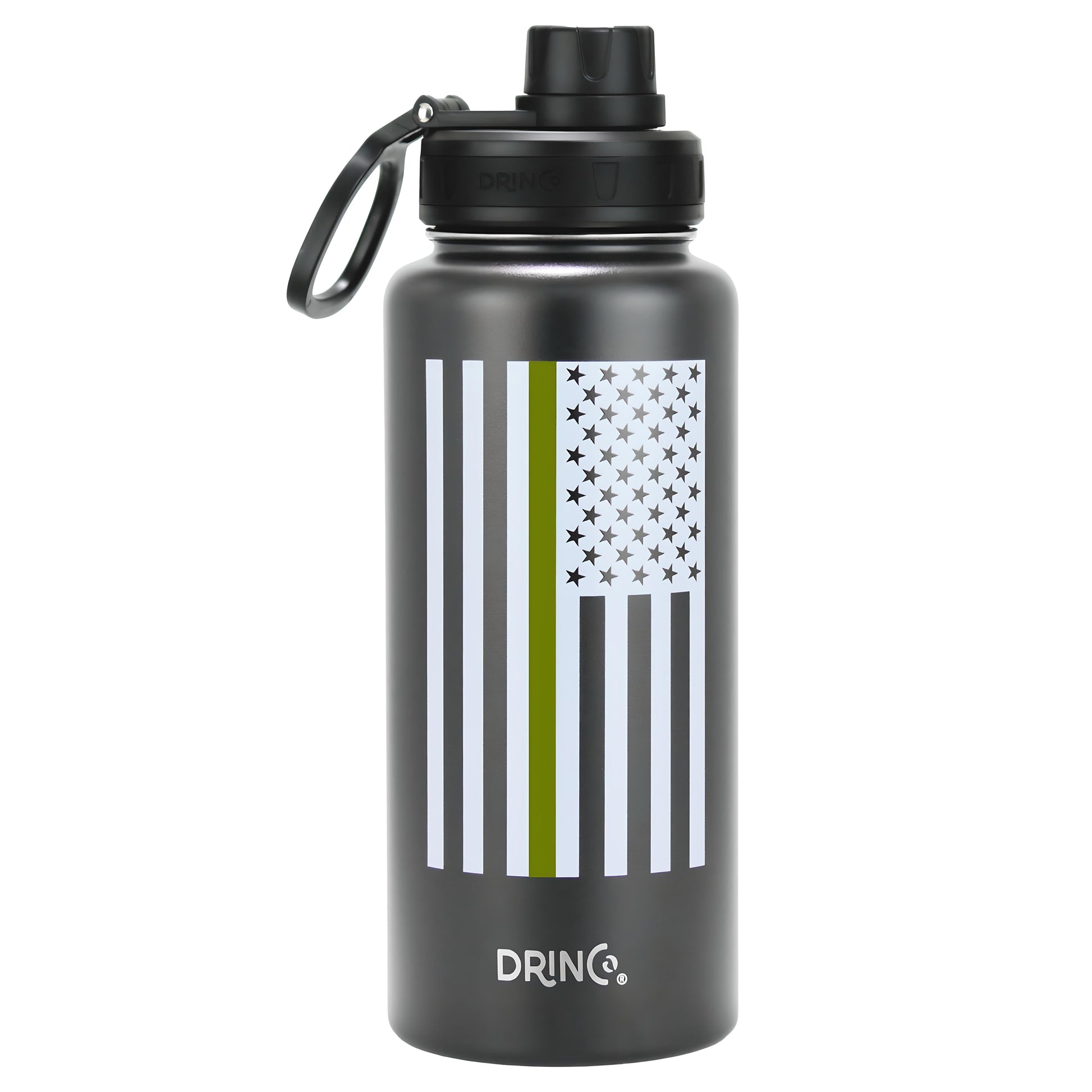 DRINCO® 32oz Stainless Steel Water Bottle-Thin Green-Black - Concordia Style Boutique