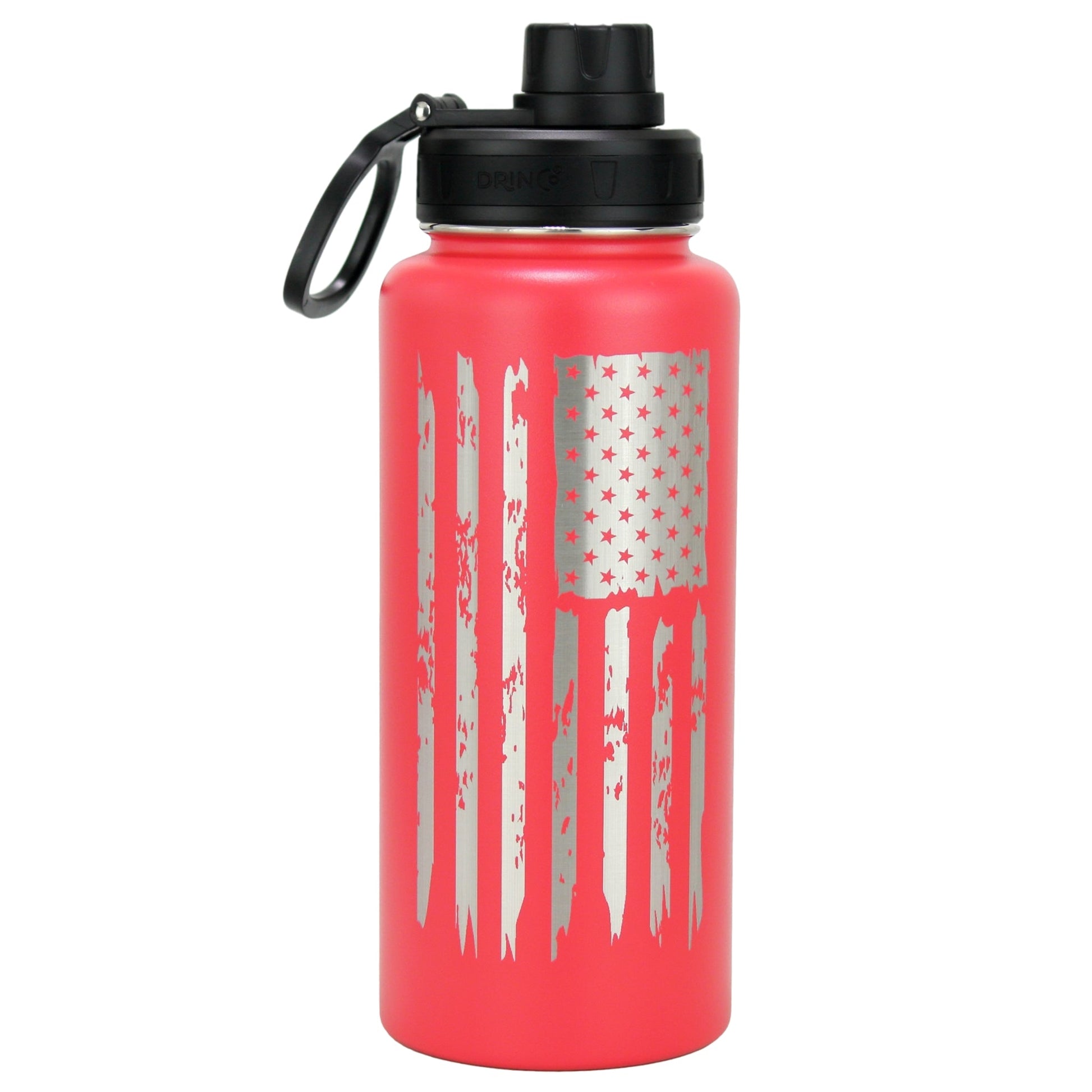 DRINCO® 32oz Stainless Steel Water Bottle - USA Flag-Barn Red - Concordia Style Boutique