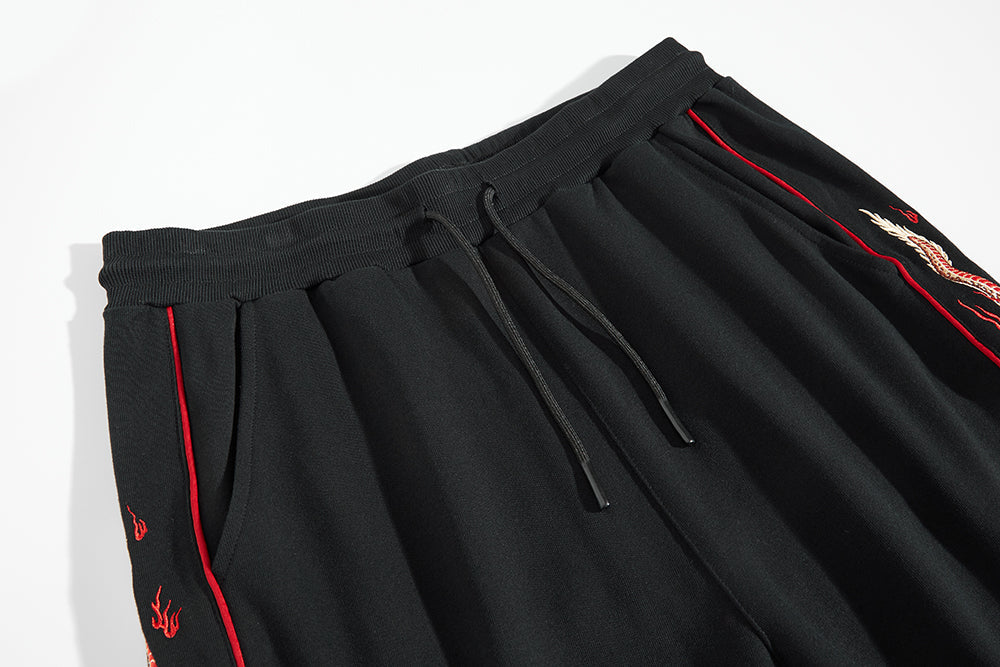 KH7061 Dragon Embroidery Joggers - Concordia Style Boutique