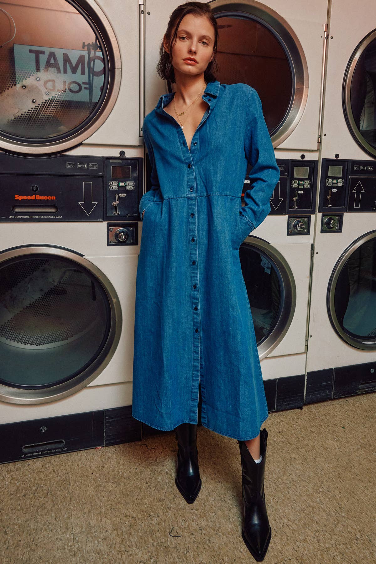 The Sunday Stroll Denim Shirt Dress