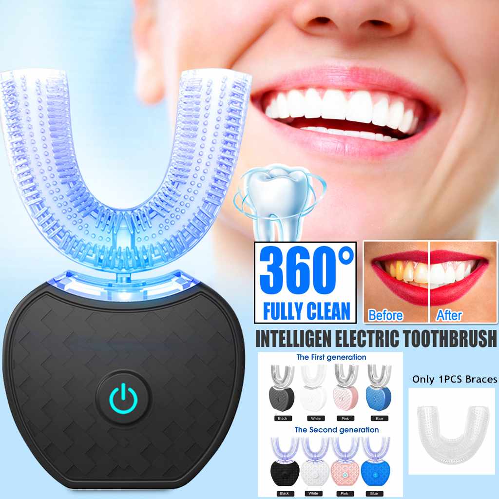 360 Degrees Intelligent Automatic Electric  Toothbrush - Waterproof U Type Toothbrush - Whitening Blue Light - USB Charging - Premium 360 Degrees Intelligent Automatic Electr from Concordia Style Boutique - Just $15.87! Shop now at Concordia Style Boutique