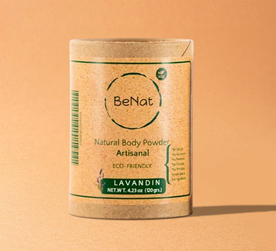 BeNat All-Natural Unscented Deodorant Body Powder — Low Waste, Gentle, & Effective