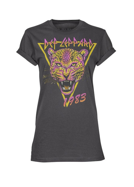 Def Leppard Oversized Neon Cat Band Tee by Goodie Two Sleeves - Concordia Style Boutique