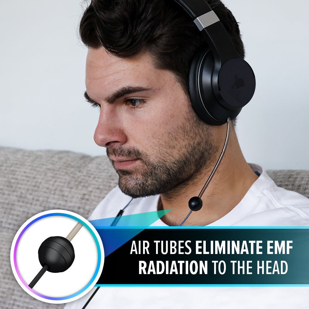 EMF Radiation-Free Air Tube Over-Ear Headphones - Concordia Style Boutique
