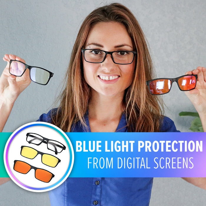 Versa Blue Light Blocking Glasses – 2 in 1 Clip On Lenses - Concordia Style Boutique