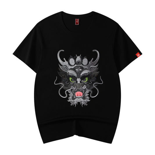 KH705 Dragon Head Embroidery Tee - Concordia Style Boutique