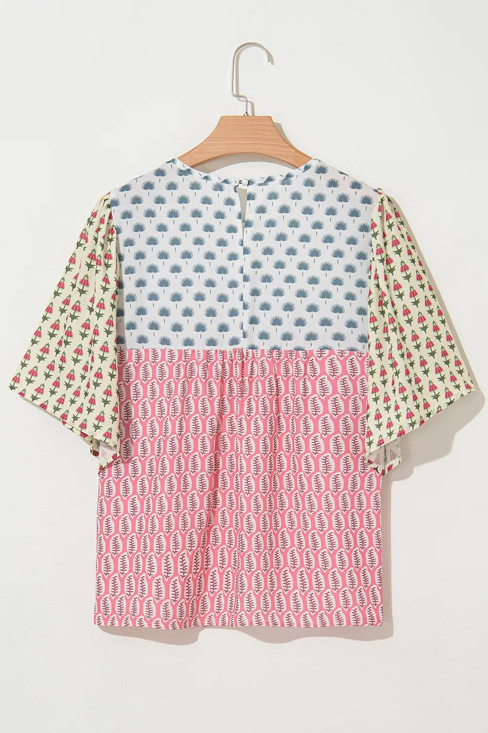 Floral Color Block Kimono Sleeves Blouse - Concordia Style Boutique