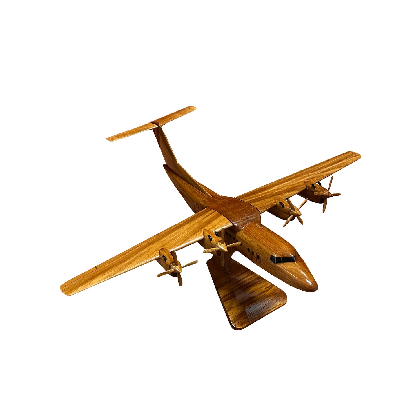 DHC7 Dash 7 Mahogany Wood Desktop Airplane Model
