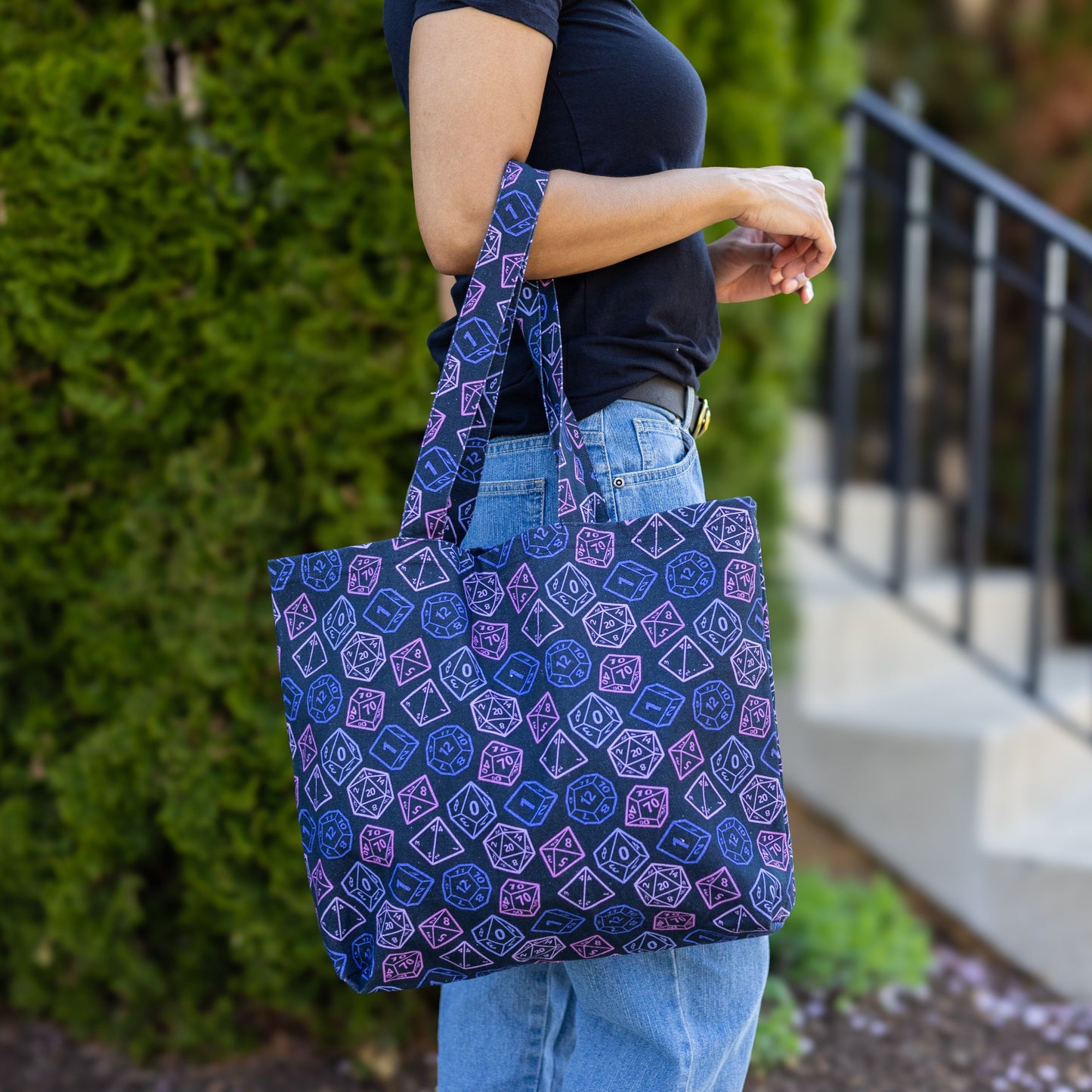 Purple Dice Tote Bag