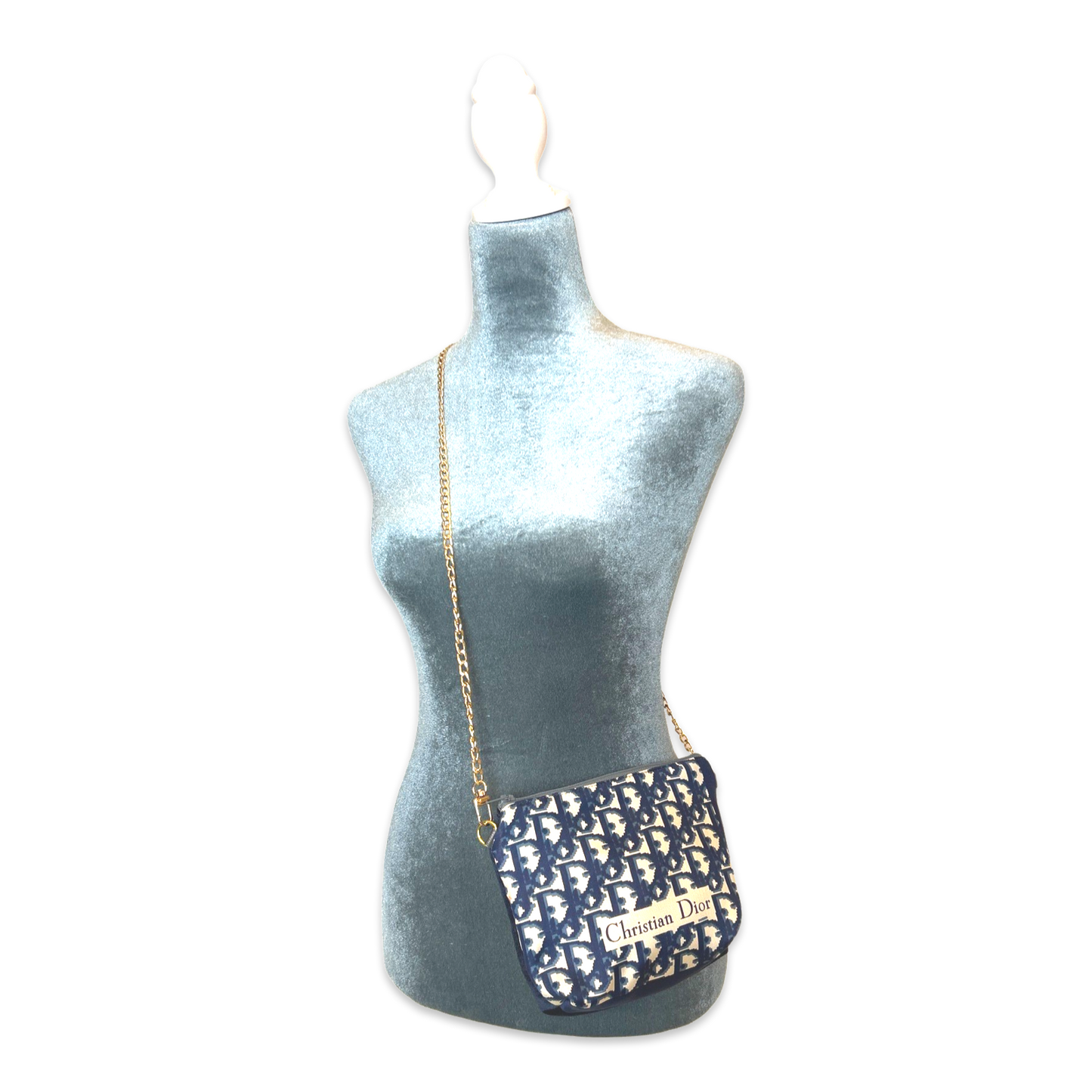 Trotter Blue Vintage Silk Scarf Crossbody Bag