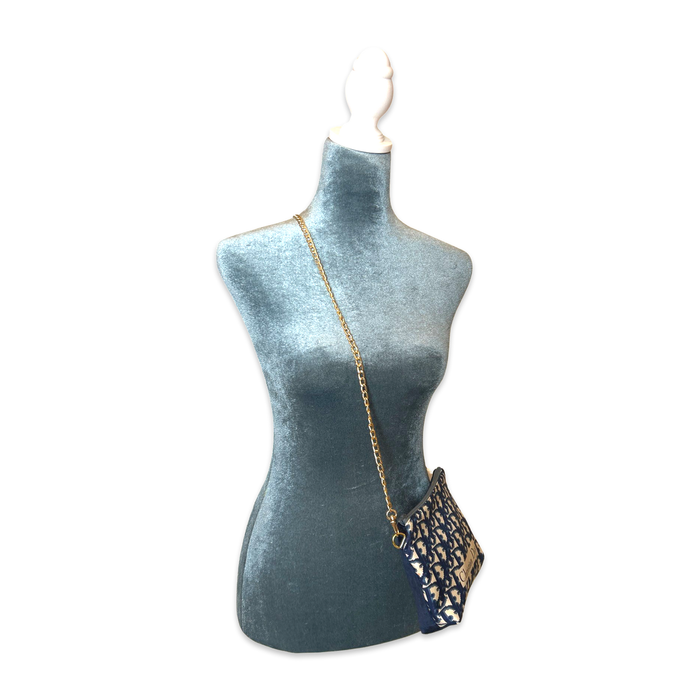 Trotter Blue Vintage Silk Scarf Crossbody Bag